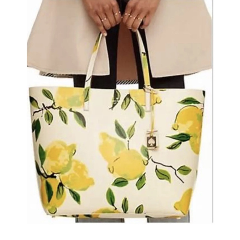 Kate Spade Painterly Lemon Street Leather Len Tote Bag (rare)